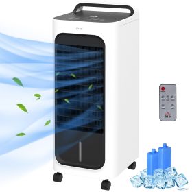 HOMCOM Room Air Cooler with Ice Packs, Ice Cooling Fan Water Humidifier Unit with Remote, Timer, Oscillating