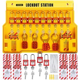 VEVOR 58 PCS Lockout Tagout Kits, Electrical Safety Loto Kit Includes Padlocks, Lockout Station, Hasp, Tags & Zip Ties