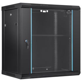 VEVOR 12U Wall Mount Network Server Cabinet, 15.5'' Deep, Server Rack Cabinet Enclosure, 200 lbs Max. Ground-mounted Load Capacity