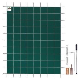 VEVOR Pool Safety Cover Fits 16x30ft Rectangle Inground Safety Pool Cover Green Mesh Solid Pool Safety Cover for Swimming Pool Winter Safety Cove