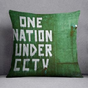 Banksy One Nation Under CCTV Cushion (Insert: Without Insert, size: 16" X 16")