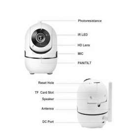 1080P WiFi Wireless Indoor Home Security Camera Night Vision Baby Pet Monitor (Color: White)